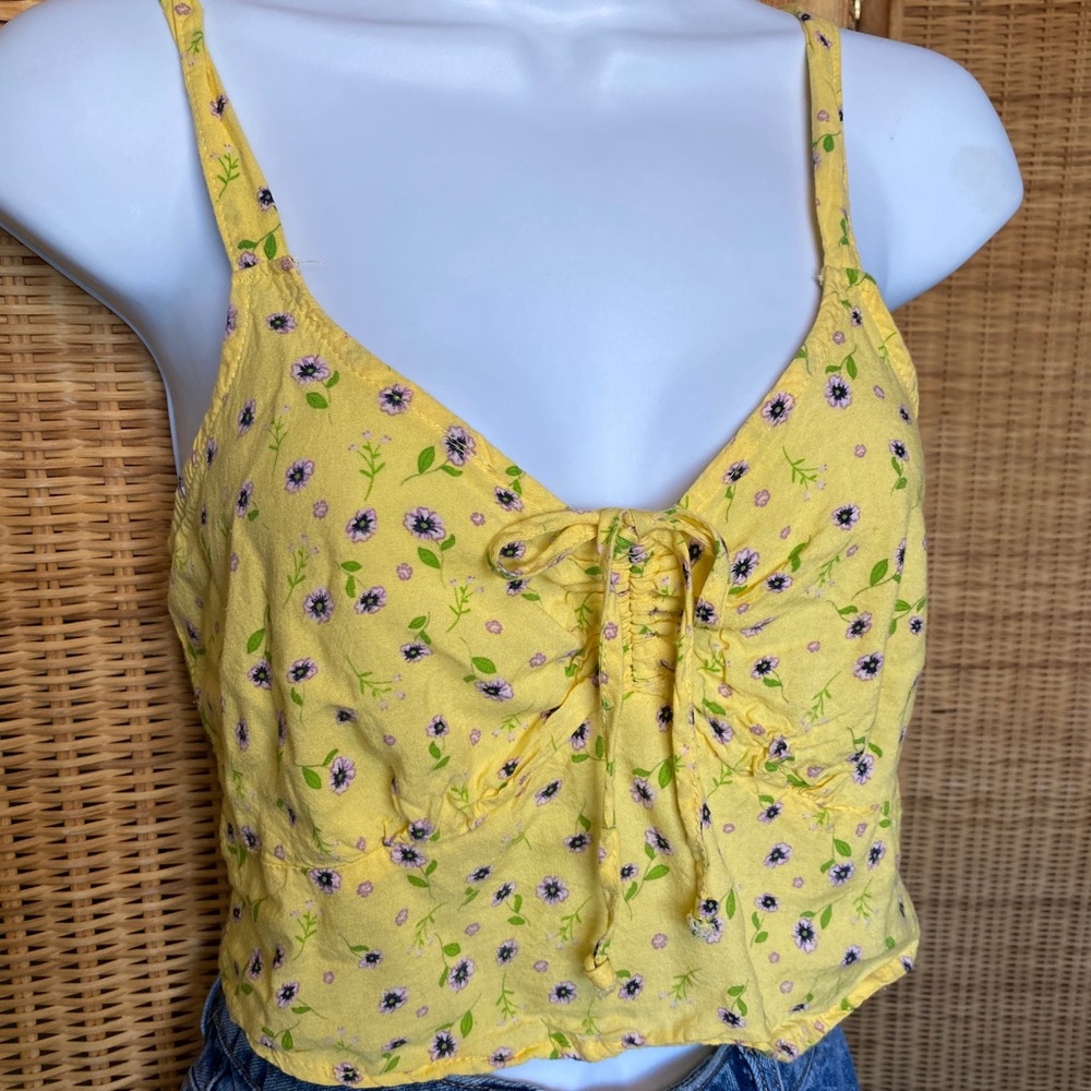 Y2K Floral Yellow Women's Top